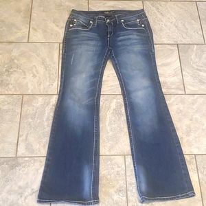 Cello Light Wash Distressed Stretchy Bootcut Jeans